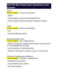 Assessment Tools and Methods in Occupational Therapy