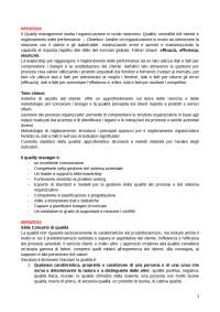Qualità Manager e Concetto di Qualità - Prof. Renzi