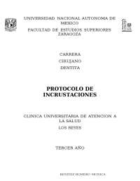Protocolo de incrustaciones en cirujanos dentistas