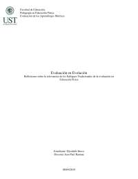 Evaluación de los Aprendizajes Motrices en Educación Física