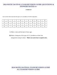 2024 MATH 534 FINAL EXAM REVISION GUIDE QUESTIONS & ANSWERS RATED A+