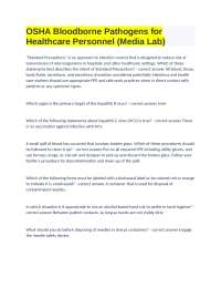 OSHA Bloodborne Pathogens Guidelines for Healthcare Personnel (Media Lab)