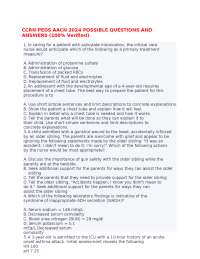 CCRN PEDS AACN 2024 POSSIBLE QUESTIONS AND ANSWERS (100% Verified)