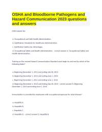 OSHA and Bloodborne Pathogens and Hazard Communication 2023: Questions and Answers