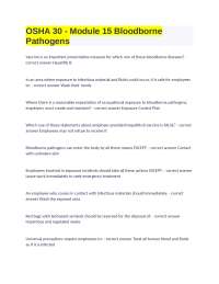 OSHA 30 - Module 15 Bloodborne Pathogens