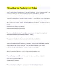 OSHA Bloodborne Pathogens Standards Q&A