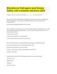 Bloodborne Pathogens and Sharps Safety: OSHA Compliance and Prevention