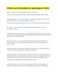 OSHA and Bloodborne Pathogens: Understanding Workplace Safety and Infectious Diseases