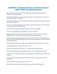 HAZMAT Training Division (136 Questions) With 100% Verified Answers