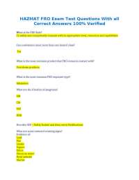 HAZMAT Exam Test Questions and Answers