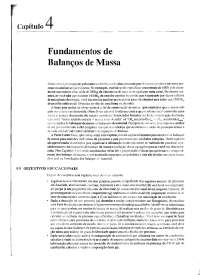 Balanços de massa em processos químicos