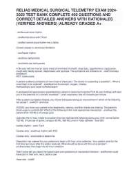 RELIAS MEDICAL SURGICAL TELEMETRY EXAM 2024-2025 TEST BANK COMPLETE 400 QUESTIONS AND CORR