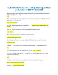 HAZWOPER Module 41 – 50 Quizzes Questions and Answers (100% Correct)