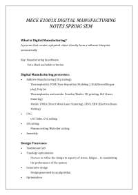 Digital Manufacturing: An Overview of Additive, CNC, and 2D Cutting Processes