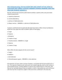 WCU Pathophysiology 370 Final EXAM 2024-2025 UPDATE ACTUAL EXAM ALL QUESTIONS AND CORRECT