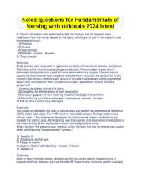 Nclex questions for Fundamentals of Nursing with rationale 2024