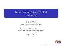 Laplace Transform in Linear Control Systems
