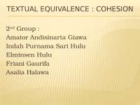 Textual Equivalence: Cohesion