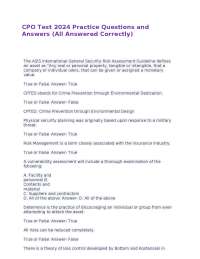 CPO Test 2024 Practice Questions and Answers (All Answered Correctly)