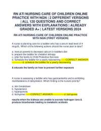 RN ATI Nursing Care of Children Online Practice with NGN: 2024 Versions