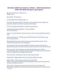 Hondros NUR 212 Exam 2 (2023 – 2024) Questions With Verified Answers By Expert