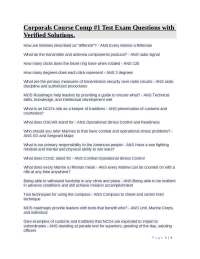 Marine Corps Corporals Course Comp #1 Test Exam Questions with Verified Solutions