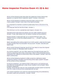Home Inspector Practice Exam #1: Questions and Answers