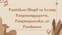 PANITIKAN HINGGIL SA ISYU