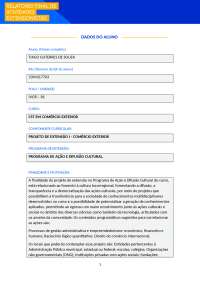 Projeto de Extensão - Comercio Exterior
