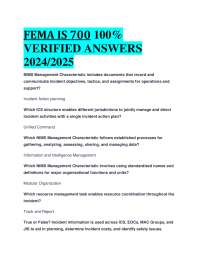 FEMA IS 700 100%  VERIFIED ANSWERS  2024/2025
