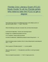 Florida Civic Literacy Exam (FCLE) Study Guide