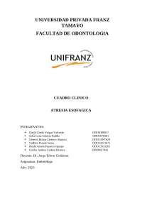 Atresia esofágica: diagnóstico y tratamiento