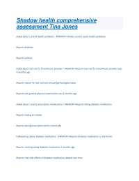 Shadow health comprehensive assessment Tina Jones
