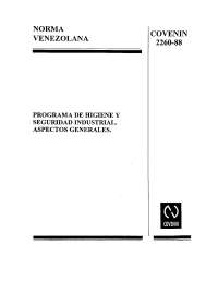 Programa de Seguridad, Higiene y Ambiente