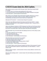 CVENT Exam Quiz 2024: Understanding RFPs and Supplier Network