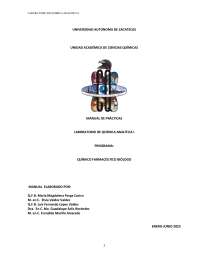 Manual de practicas de laboratorio de Quimica  Analitica
