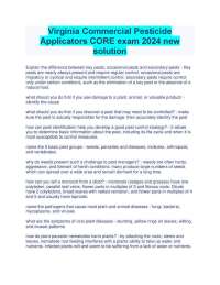 Virginia Commercial Pesticide Applicators CORE Exam 2024 Study Guide