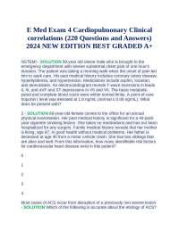 E Med Exam 4: Cardiopulmonary Clinical Correlations