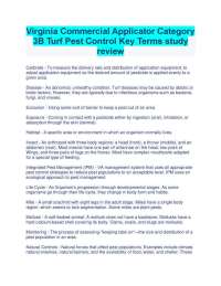 Key Terms for Virginia Commercial Applicator Category 3B Turf Pest Control