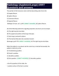 Radiology (Appleton/Lange) ARRT Questions and answers