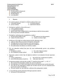Cost Accounting: Overhead Rate, Mixed Cost Separation, Flexible Budgets, & Estimation