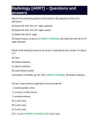 Radiology Questions and Answers: Positioning and Projections