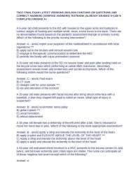 Trauma Management: TNCC Final Exam Questions and Answers 2023-2024