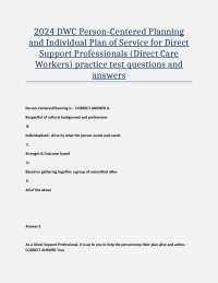 Person-Centered Planning and Individual Plan of Service for Direct Support Professionals
