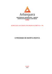 O Processo de Escrita Criativa