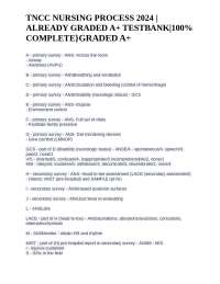 TNCC Nursing Process 2024 Graded A+ Test Bank