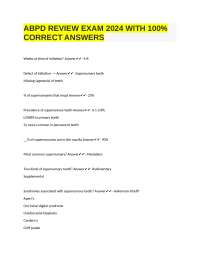 ABPD REVIEW EXAM 2024 WITH 100% CORRECT ANSWERS GRADED A+