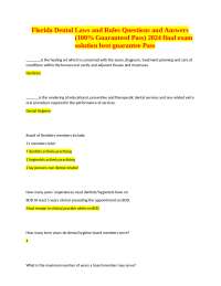 Florida Dental Laws and Rules Questions and Answers (100% Guaranteed Pass) 2024 final exam
