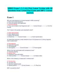 MRSO Exam 1, 2, 3, & 4 New Latest Version with All  Questions from Actual Past Exam