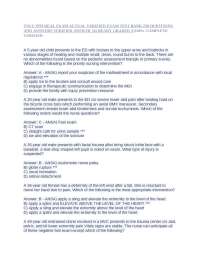 TNCC 9th Real Exam Questions and Answers for Trauma Care